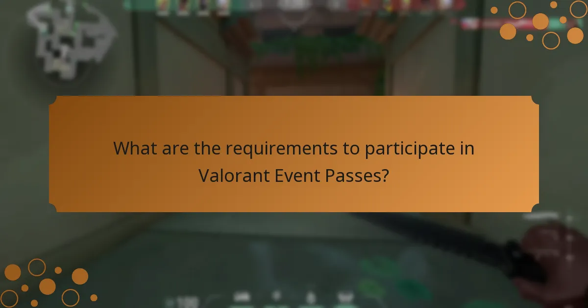 What are the requirements to participate in Valorant Event Passes?